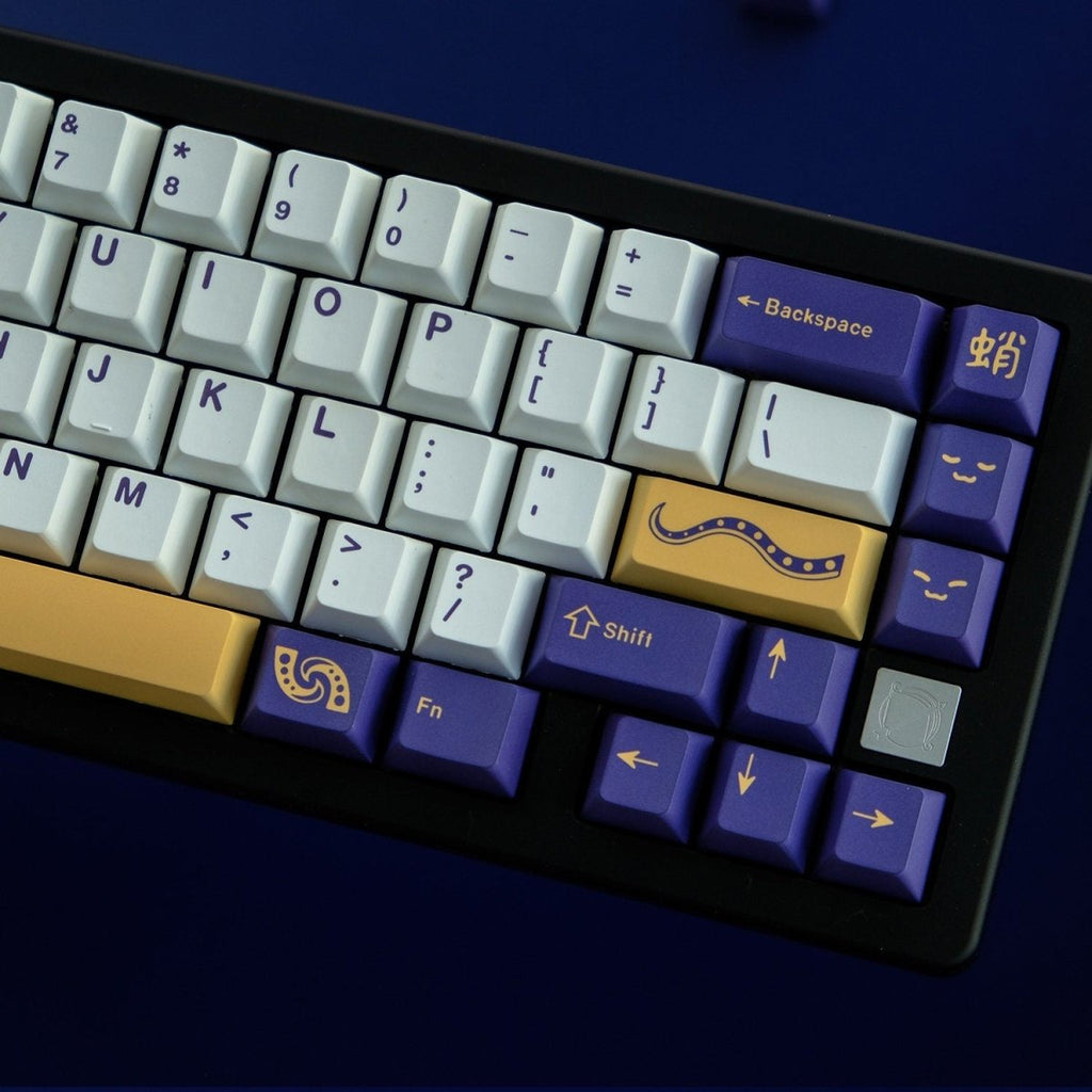 Cool Purple Octopus Theme PBT Keycap Set