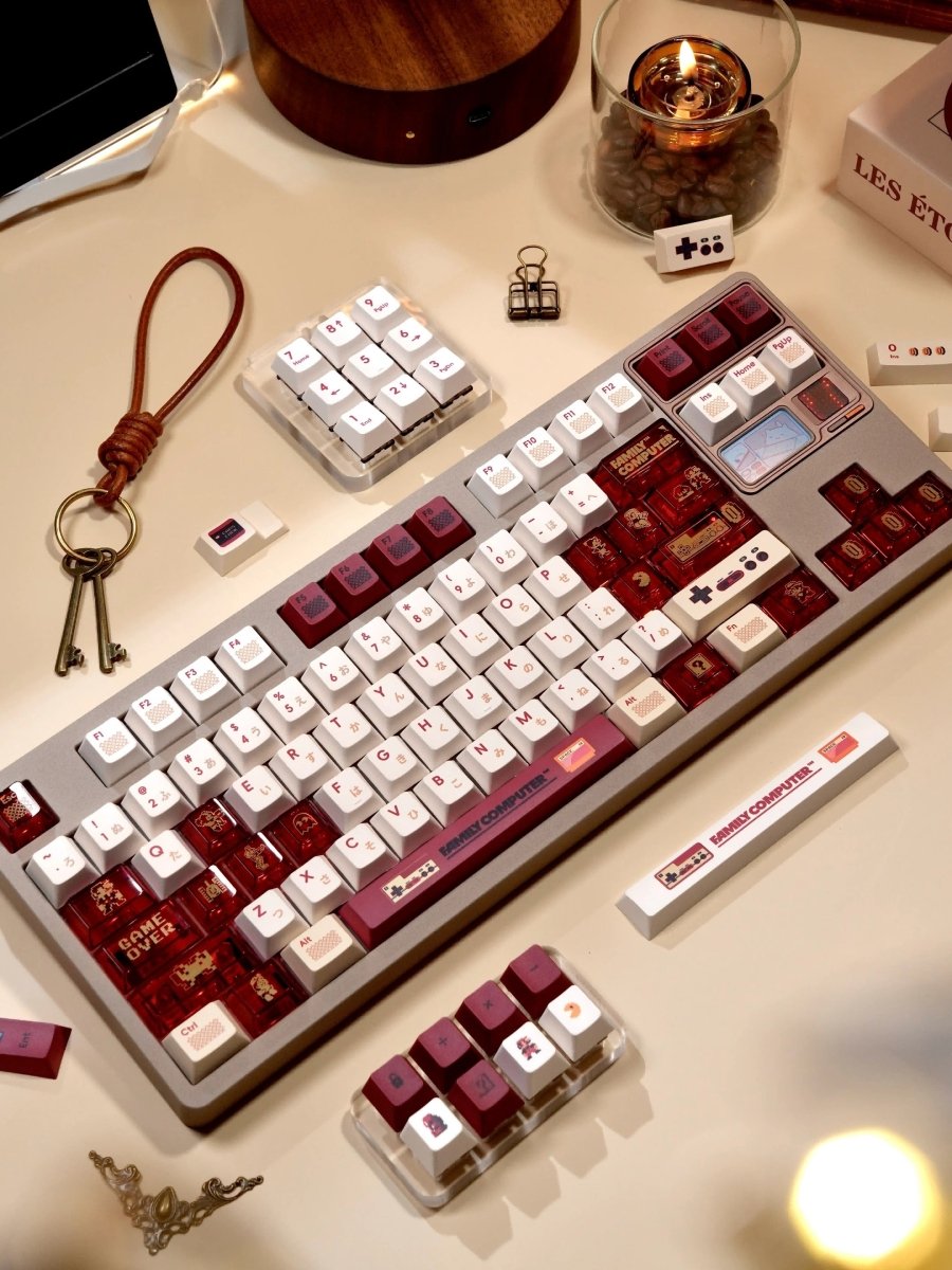 Cool Red Famicom Backlit Retro Keycap Set