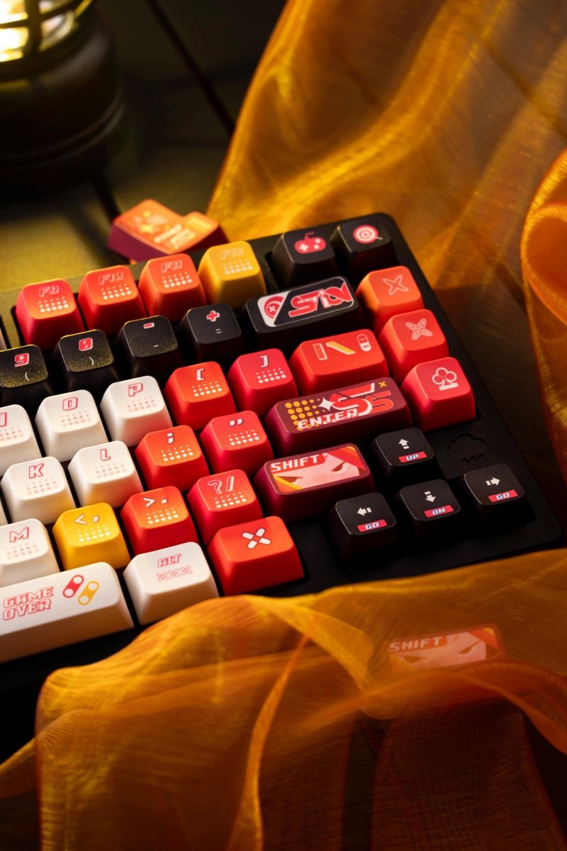 Cool Red Gaming Theme PBT ISO Keycap Set