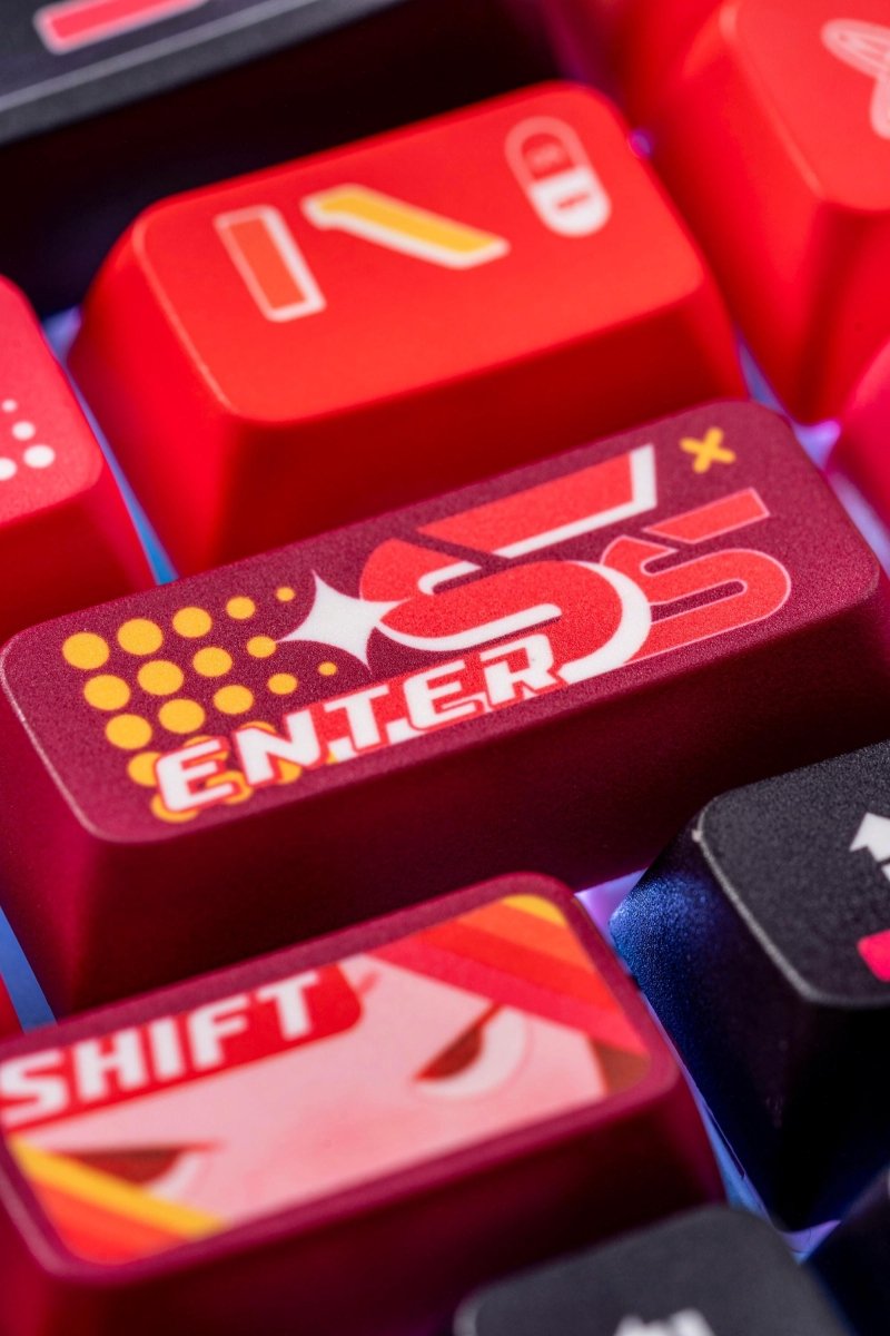 Cool Red Gaming Theme PBT ISO Keycap Set