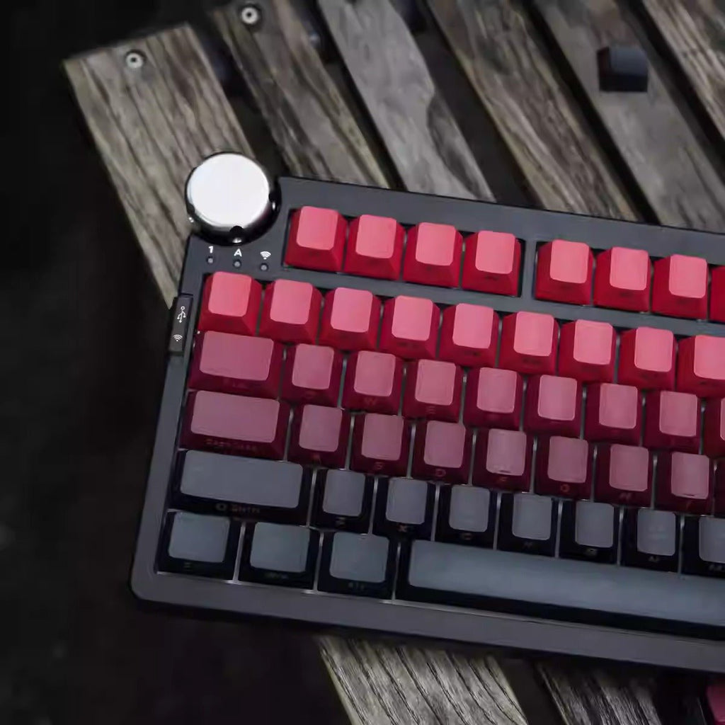 Cool Red Gradient PBT ISO Backlit Keycap Set