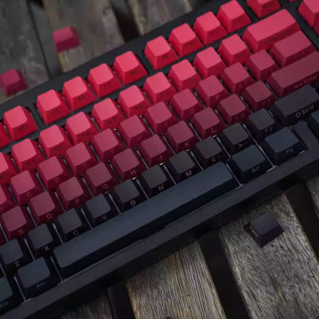 Cool Red Gradient PBT ISO Backlit Keycap Set
