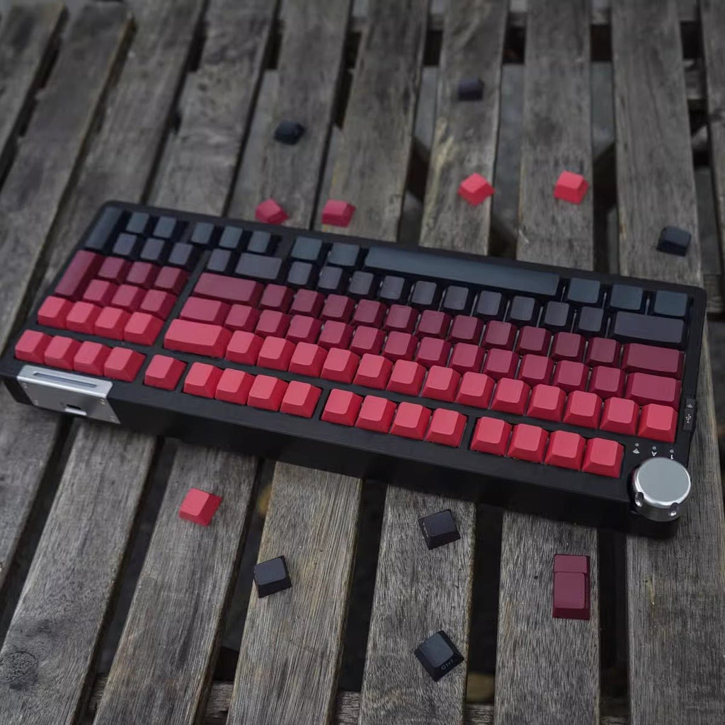 Cool Red Gradient PBT ISO Backlit Keycap Set