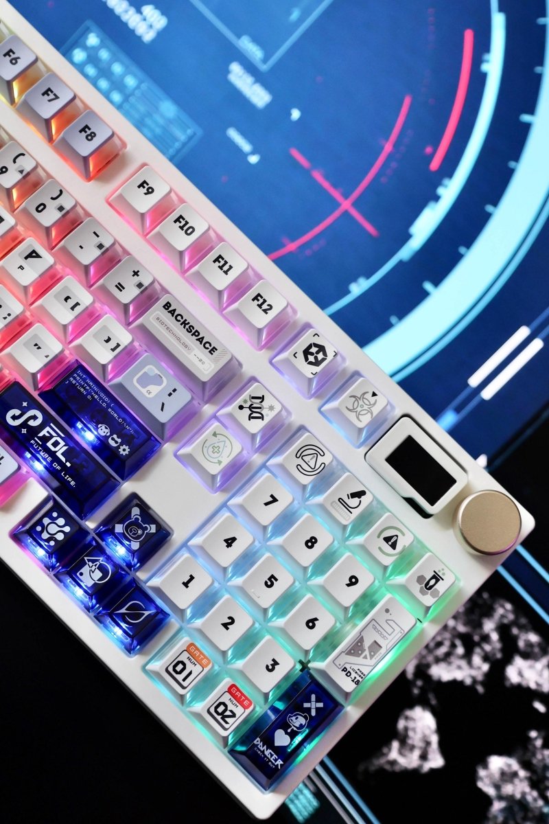 Cool Red Mecha Anime Style Artisan Keycap Set