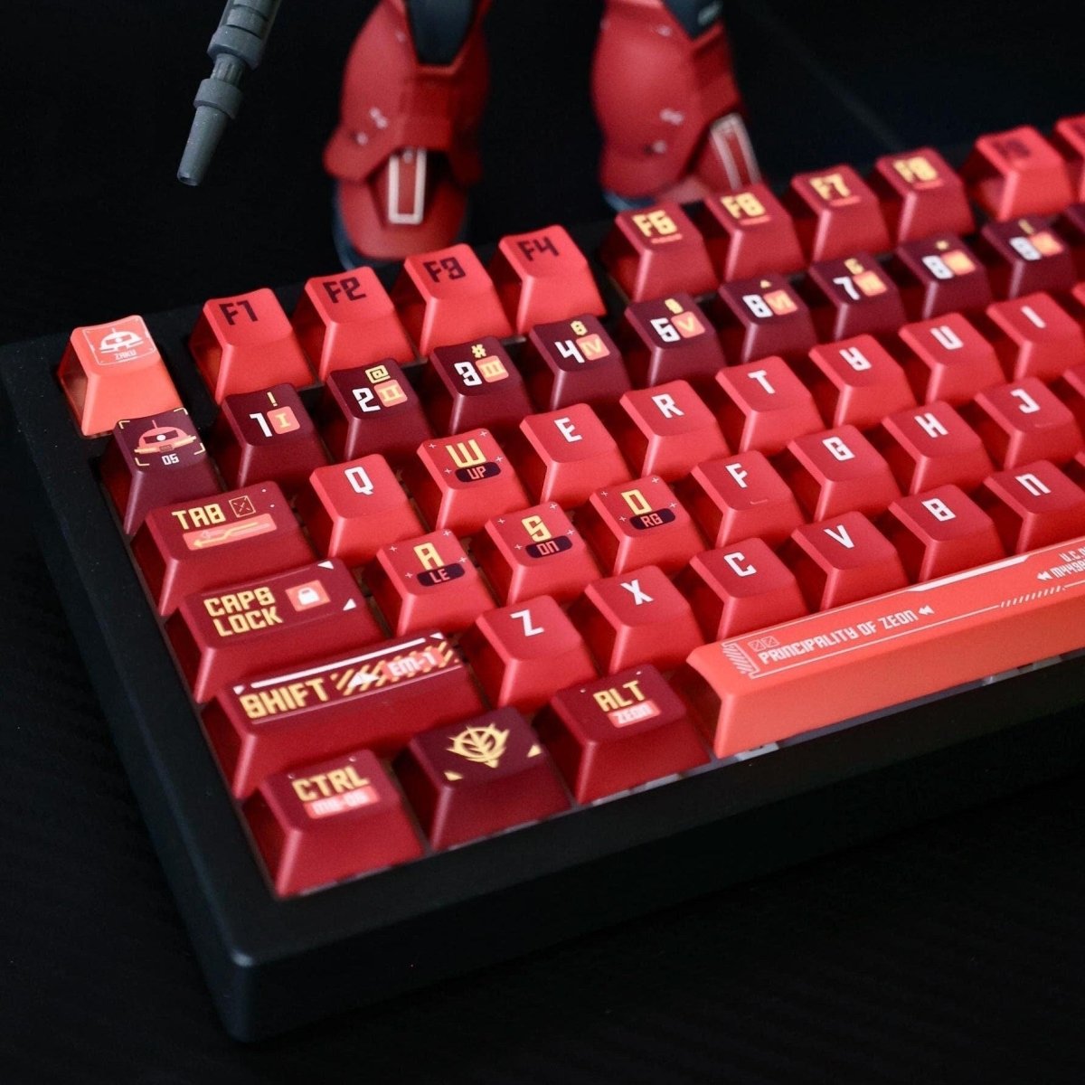 Cool Red Mecha Anime Style Artisan Keycap Set
