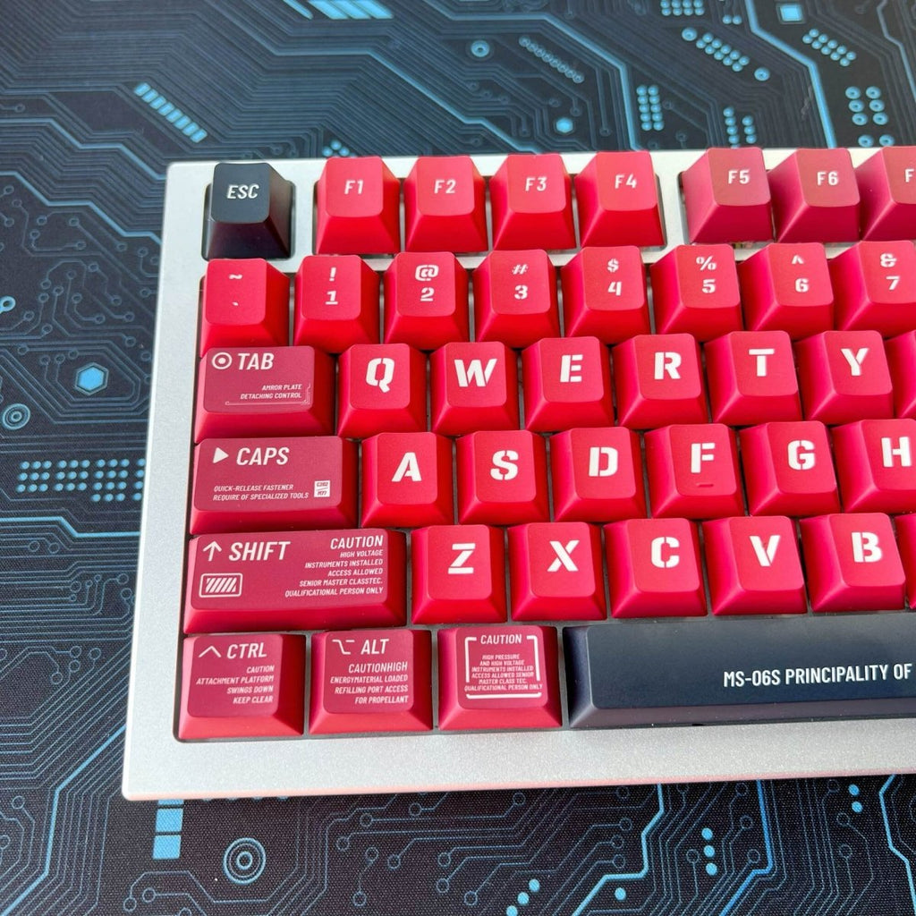 Cool Red Mecha ZAKU Theme Keycap Set