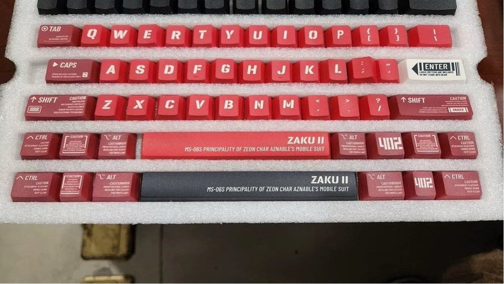 Cool Red ZAKU Mecha Warrior Keycap Set