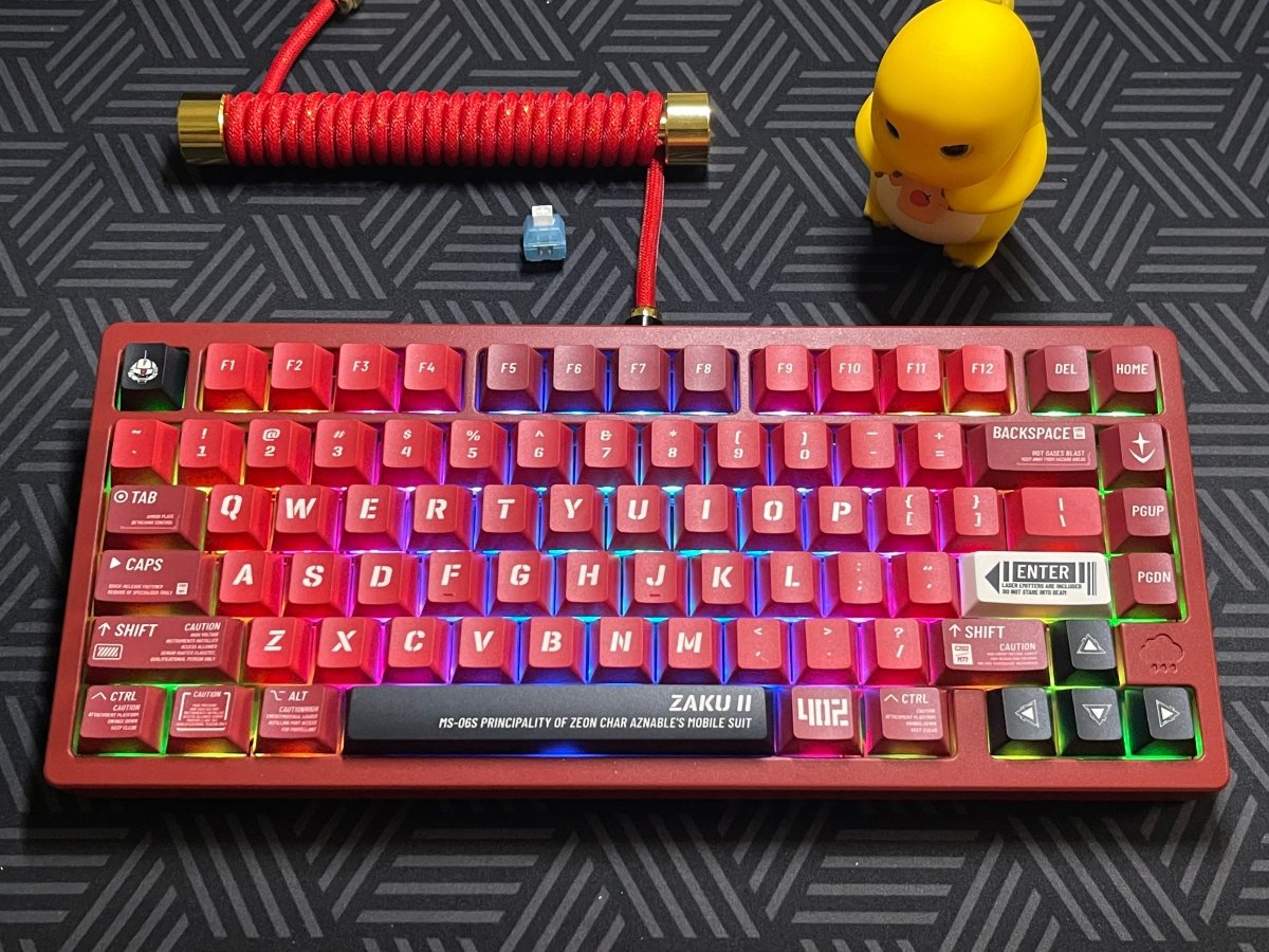 Cool Red ZAKU Mecha Warrior Keycap Set