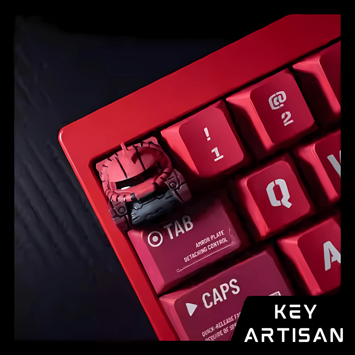 Cool Green ZAKU Mecha Warrior Keycap Set