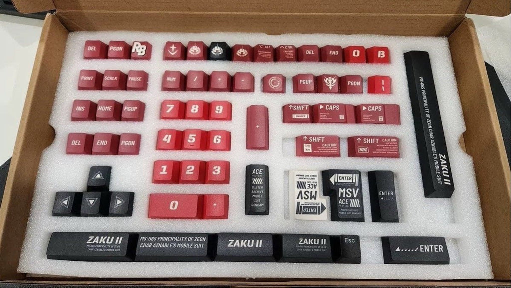 Cool Red ZAKU Mecha Warrior Keycap Set
