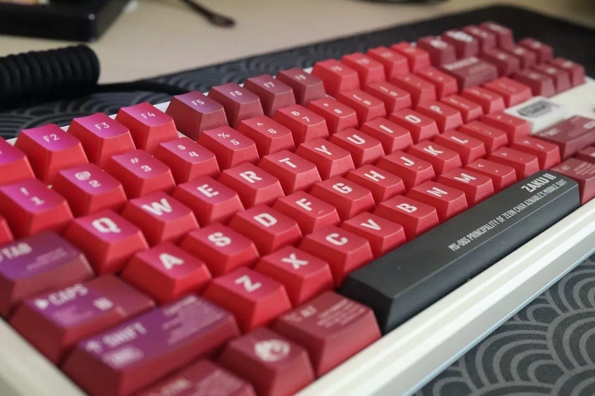 Cool Red ZAKU Mecha Warrior Keycap Set