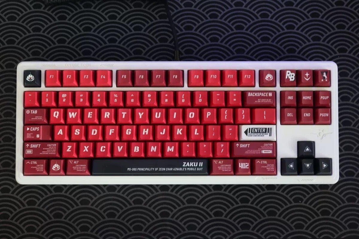 Cool Red ZAKU Mecha Warrior Keycap Set