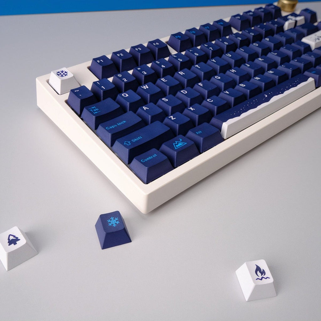Cool Snowy Night Theme Gradient Keycap Set