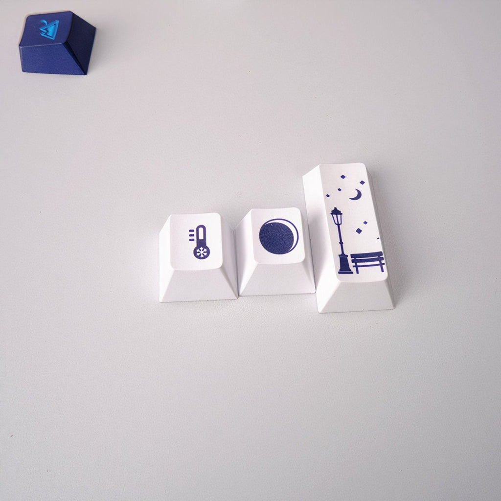 Cool Snowy Night Theme Gradient Keycap Set