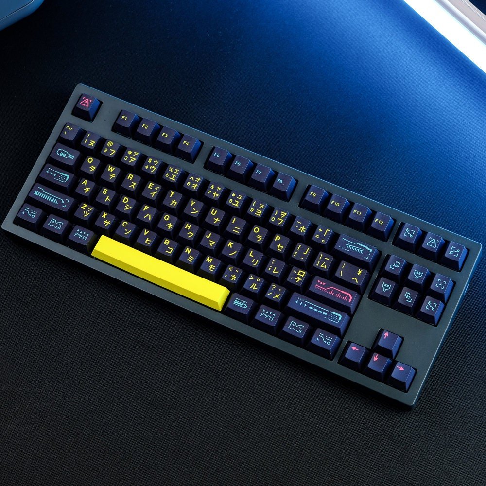Cool Techno Theme PBT Japanese Keycap Set