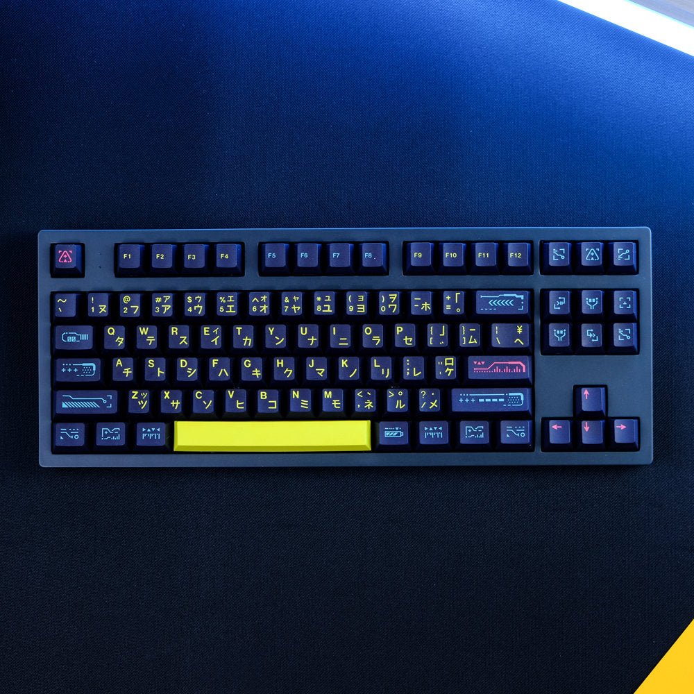 Cool Techno Theme PBT Japanese Keycap Set