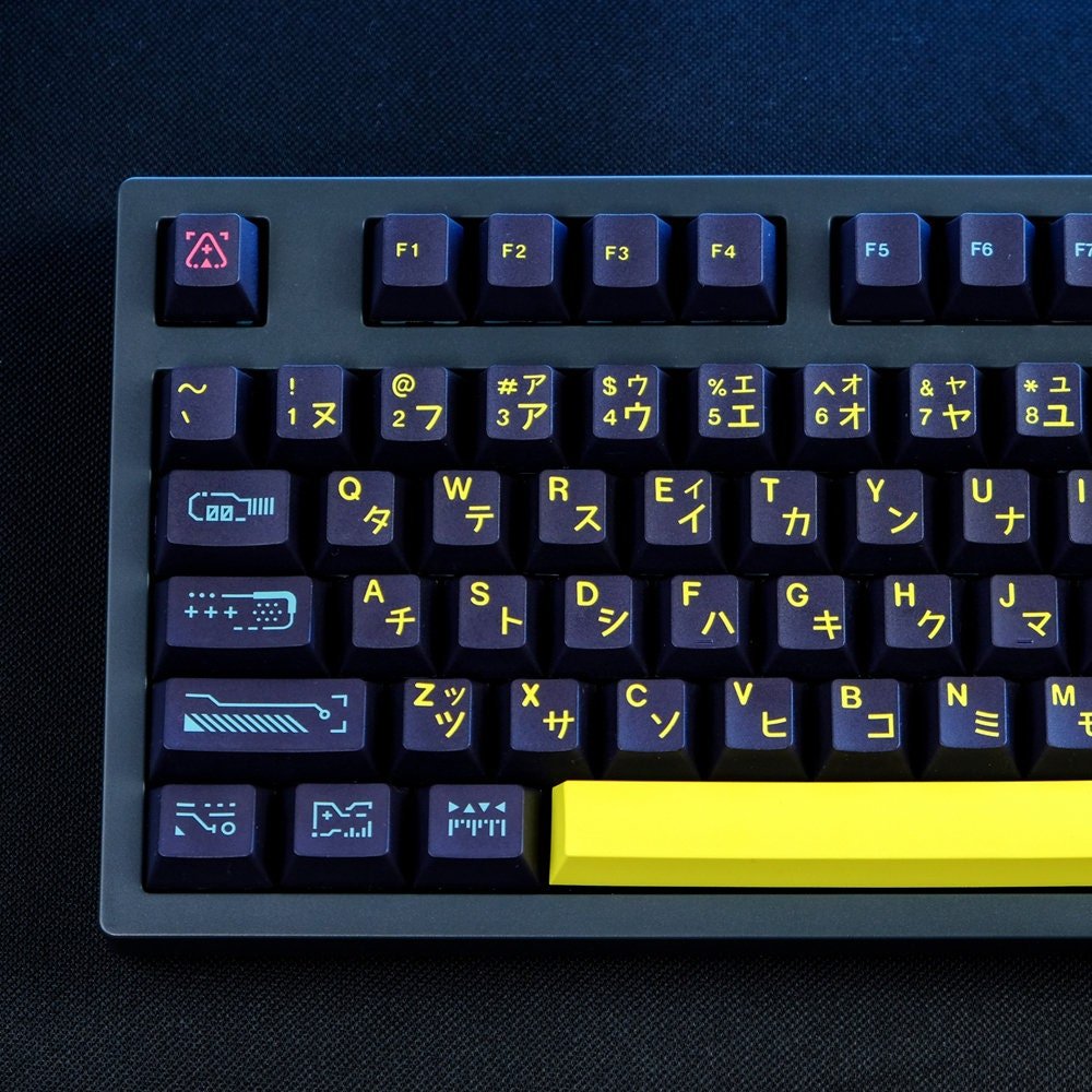 Cool Techno Theme PBT Japanese Keycap Set