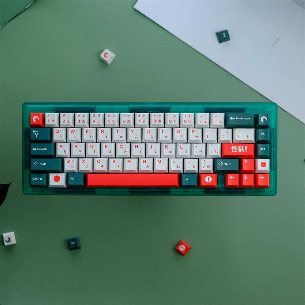 Cool Tokyo Warning Kaiju Theme Japanese Keycap Set