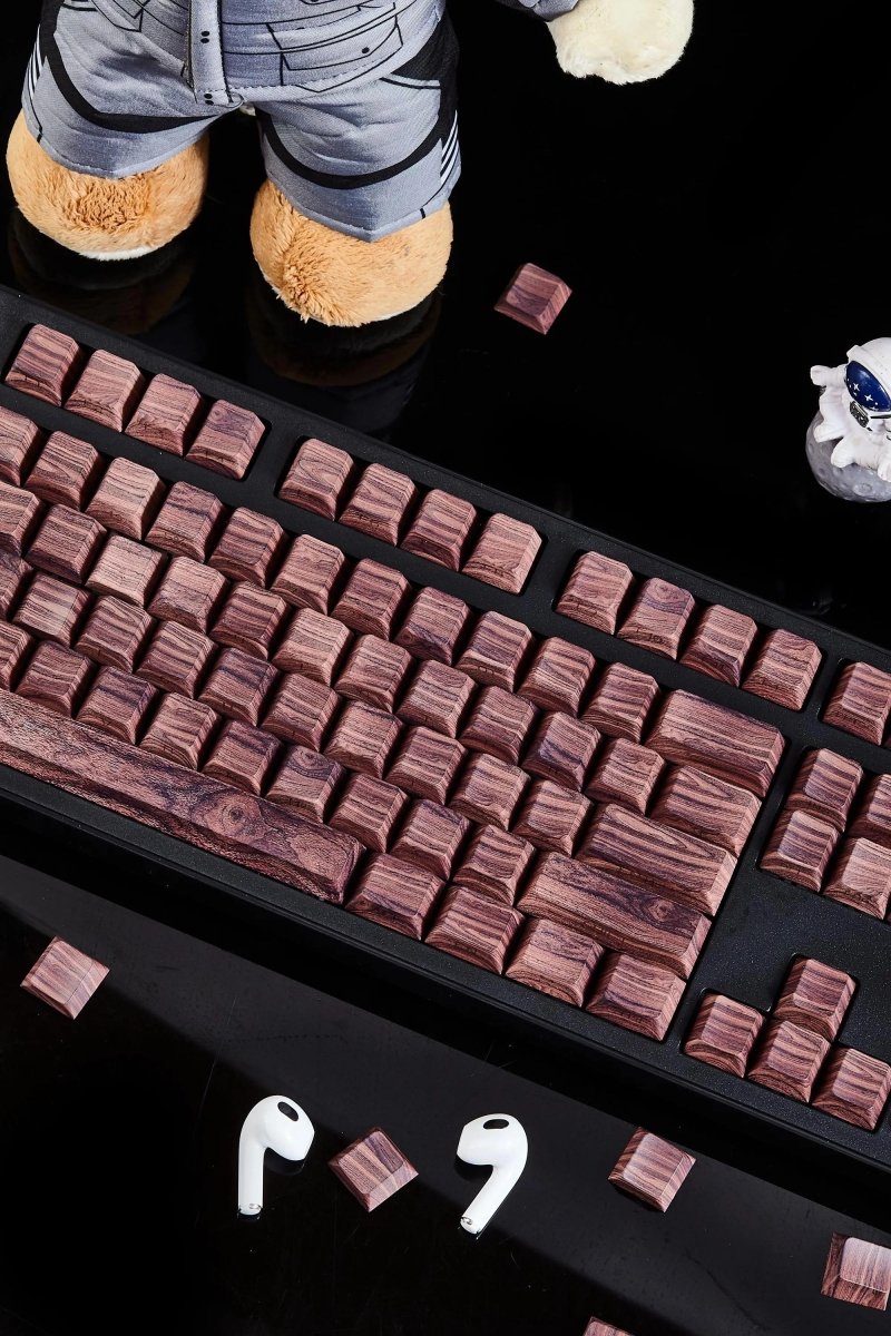 Cool Wooden-Style PBT Backlit Keycap Set