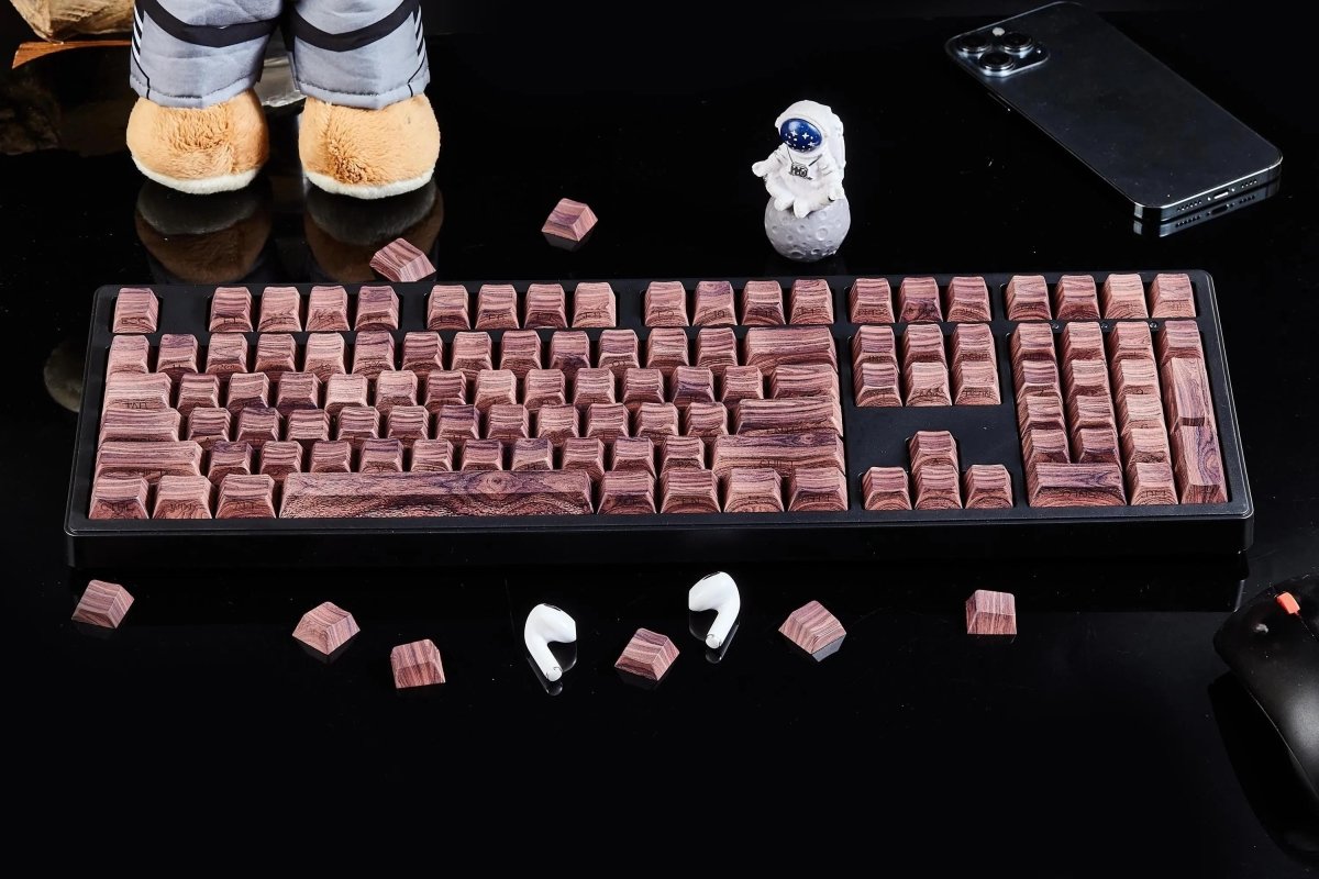 Cool Wooden-Style PBT Backlit Keycap Set