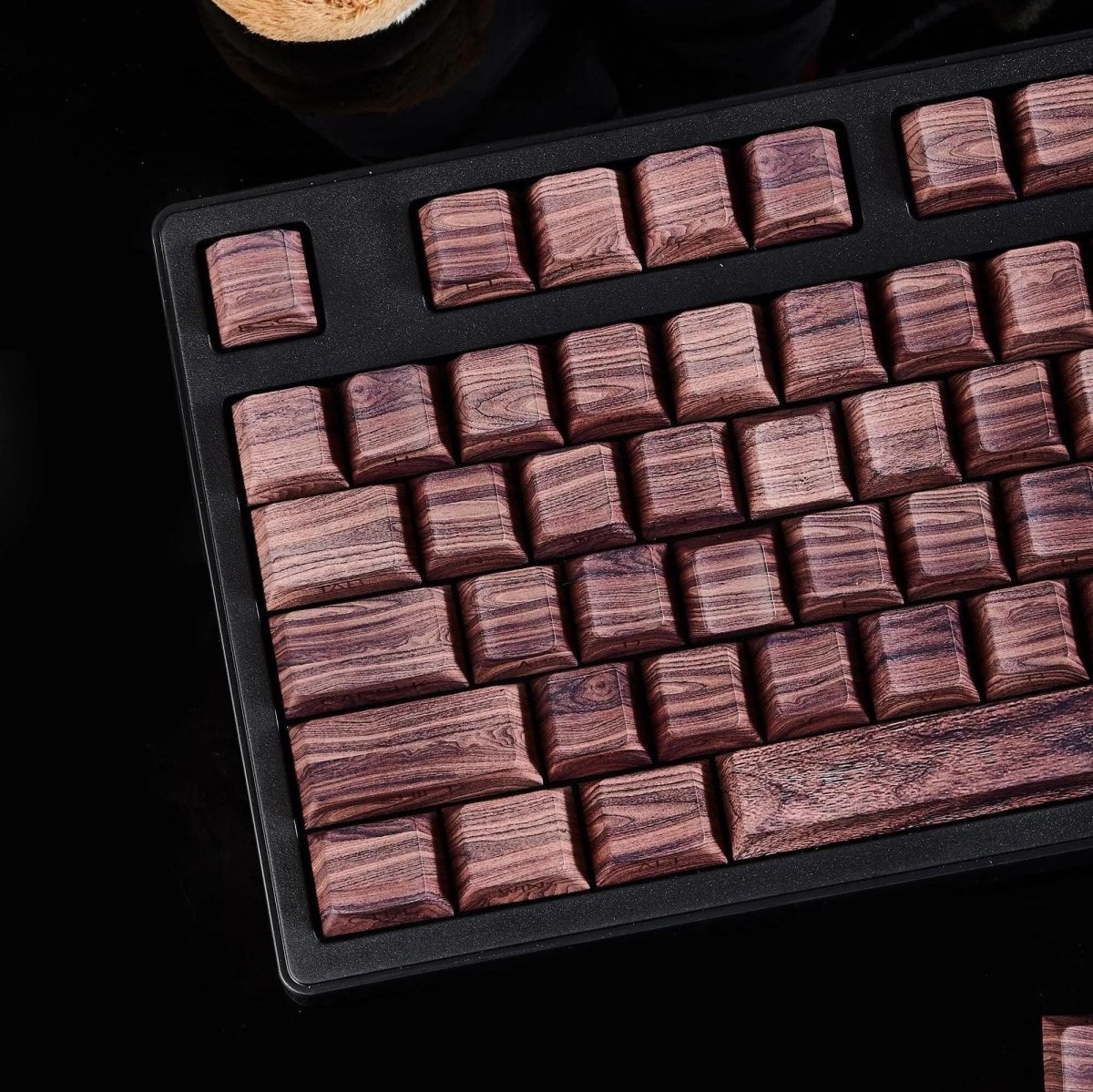 Cool Wooden-Style PBT Backlit Keycap Set