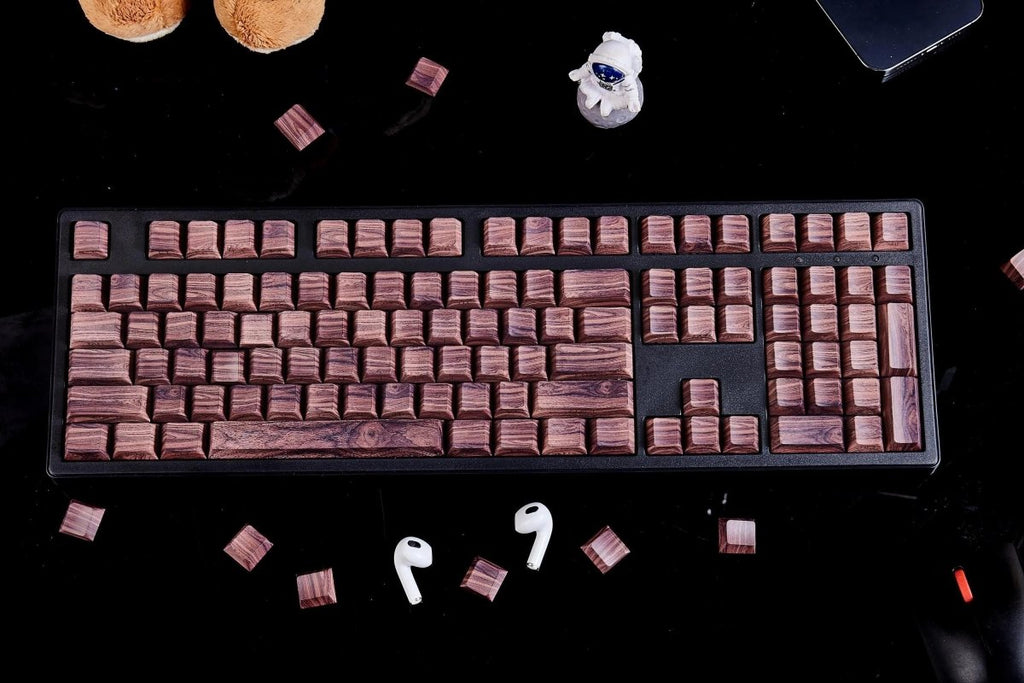 Cool Wooden-Style PBT Backlit Keycap Set
