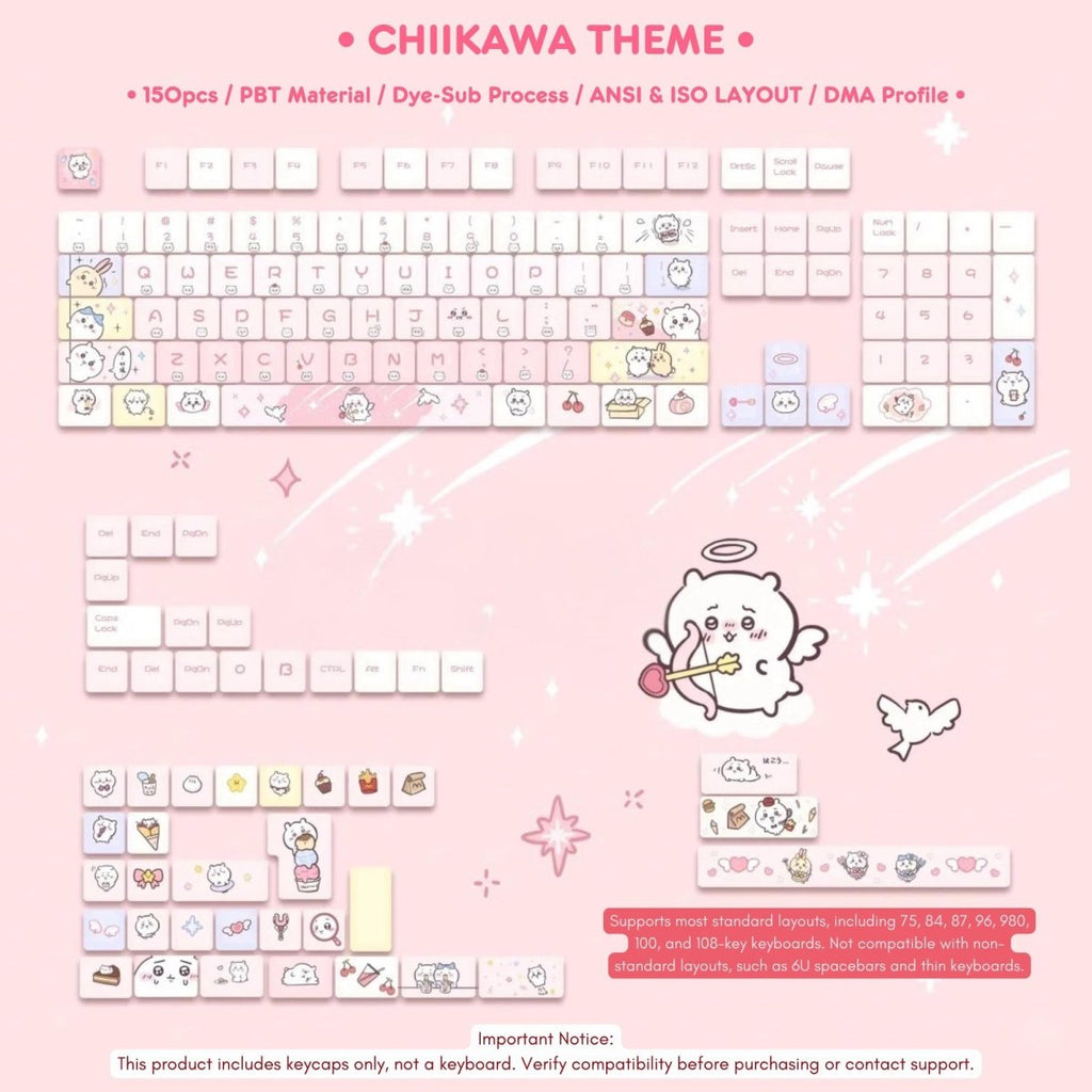 Cute Anime Chiikawa Theme Artisan Keycap Set