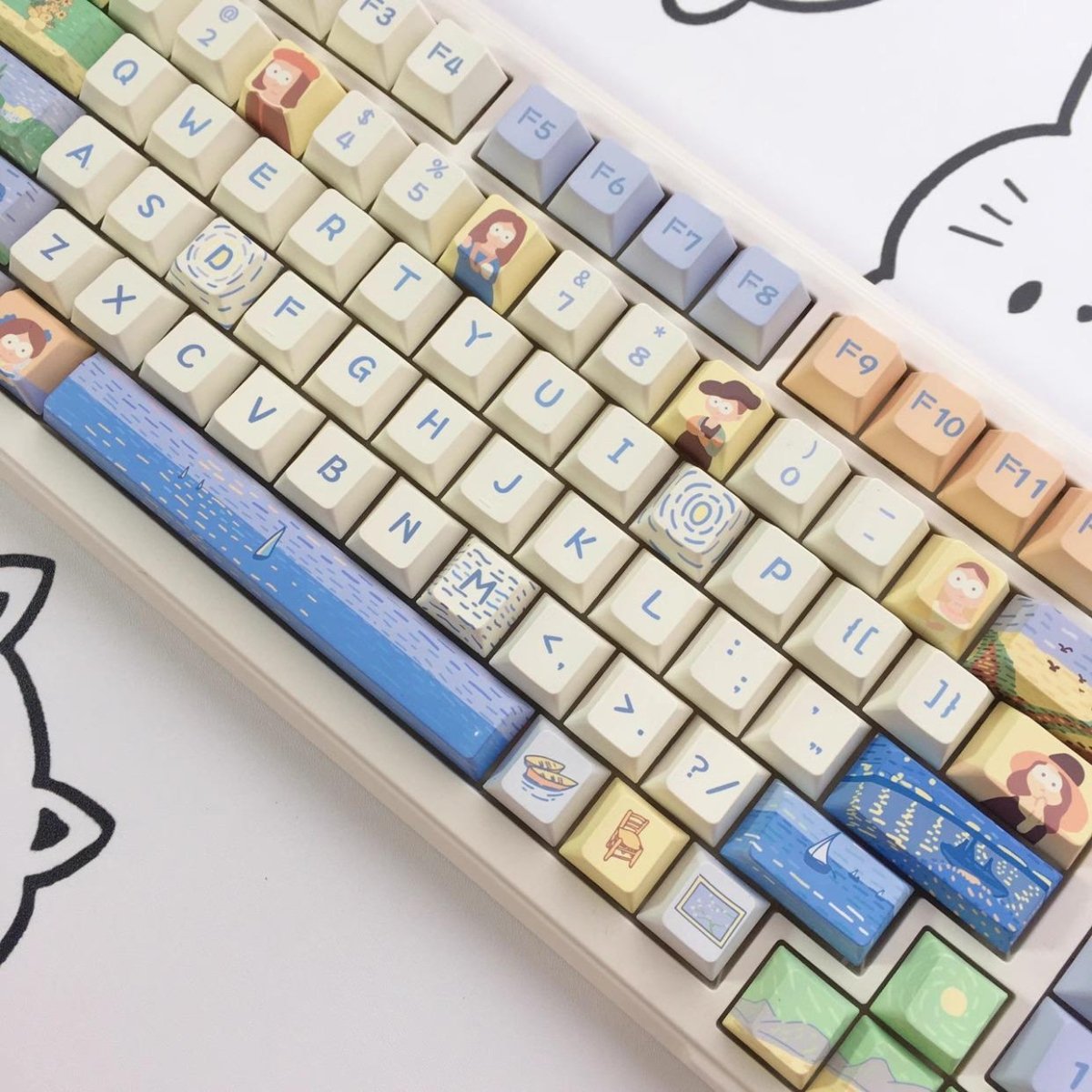 Cute Art Parody Theme Artisan Keycap Set