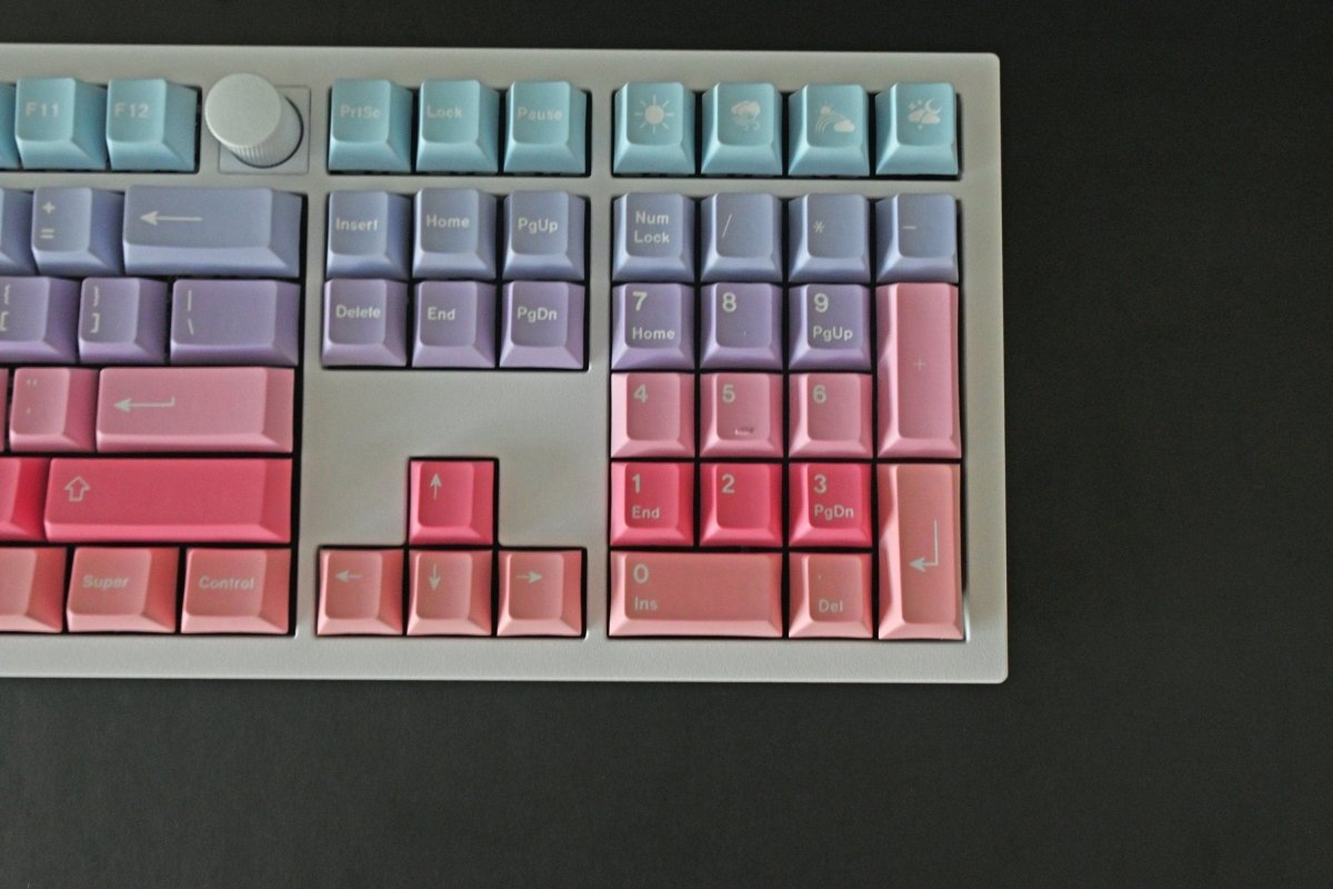 Cute Aurora Sunset Theme Gradient Keycap Set
