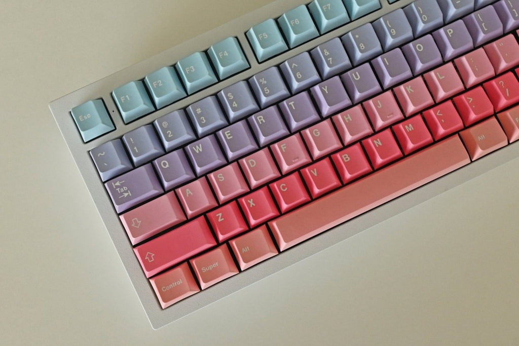 Cute Aurora Sunset Theme Gradient Keycap Set