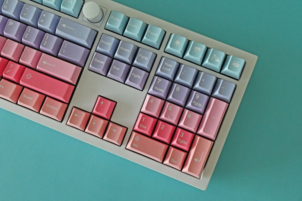 Cute Aurora Sunset Theme Gradient Keycap Set