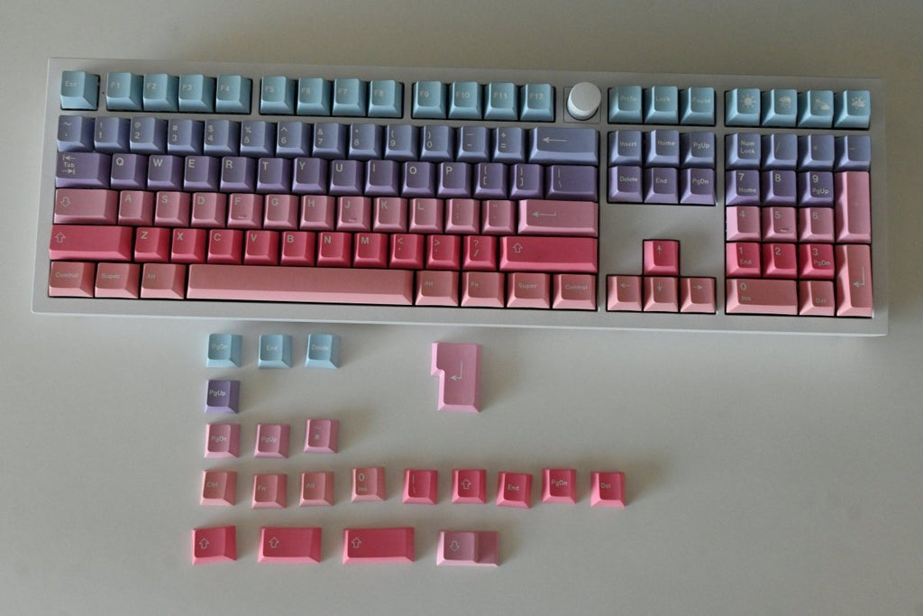 Cute Aurora Sunset Theme Gradient Keycap Set