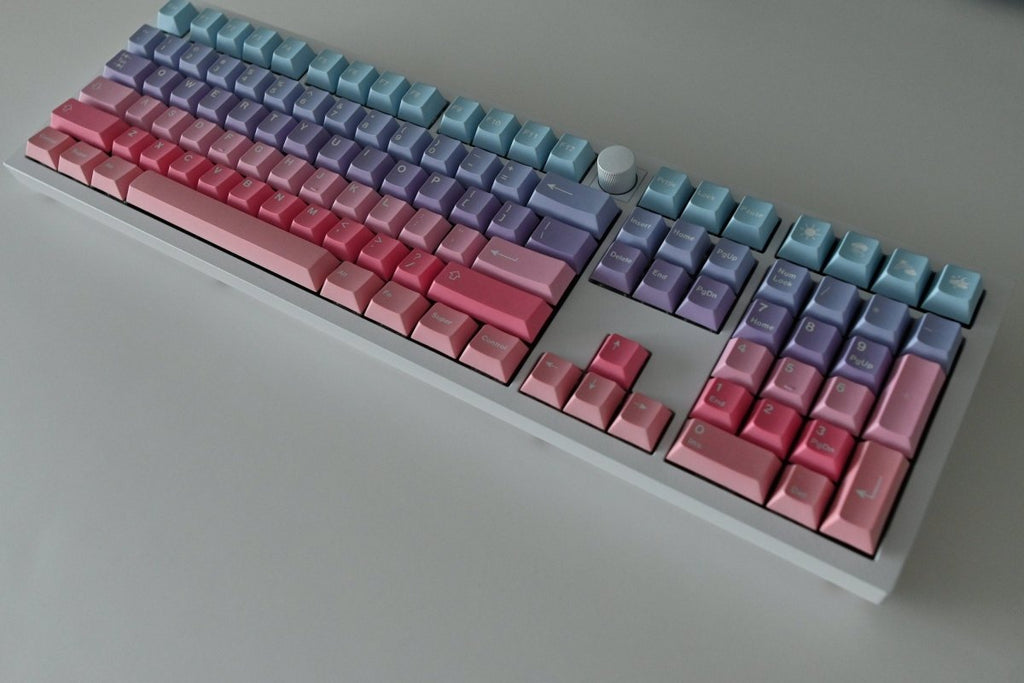 Cute Aurora Sunset Theme Gradient Keycap Set