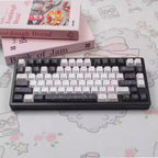 Cute Black Veil Pink Cheeks Keycap Set