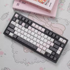 Cute Black Veil Pink Cheeks Keycap Set