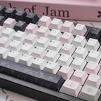Cute Black Veil Pink Cheeks Keycap Set