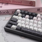 Cute Black Veil Pink Cheeks Keycap Set