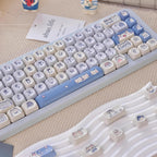 Cute Blue Cat Meow Theme Artisan Keycap Set