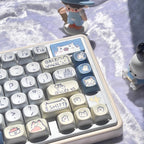 Cute Blue Cat Meow Theme Artisan Keycap Set