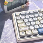 Cute Blue Cat Meow Theme Artisan Keycap Set