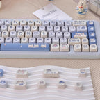 Cute Blue Cat Meow Theme Artisan Keycap Set