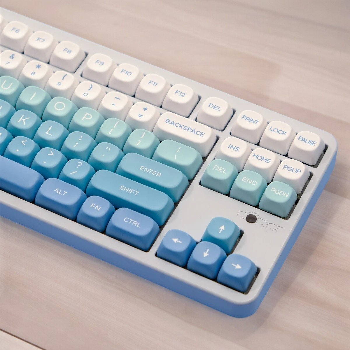 Cute Blue Glacier Ice Theme Gradient Keycap Set