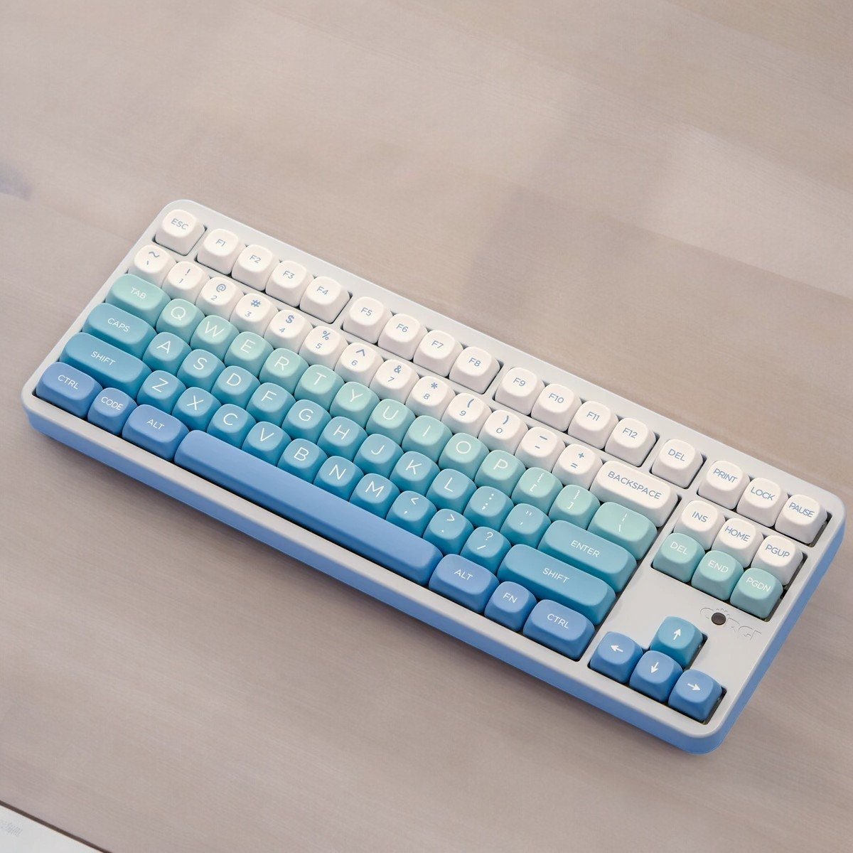 Cute Blue Glacier Ice Theme Gradient Keycap Set