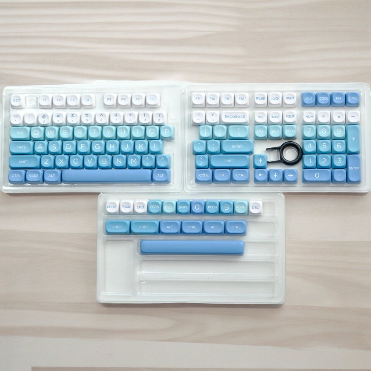 Cute Blue Glacier Ice Theme Gradient Keycap Set
