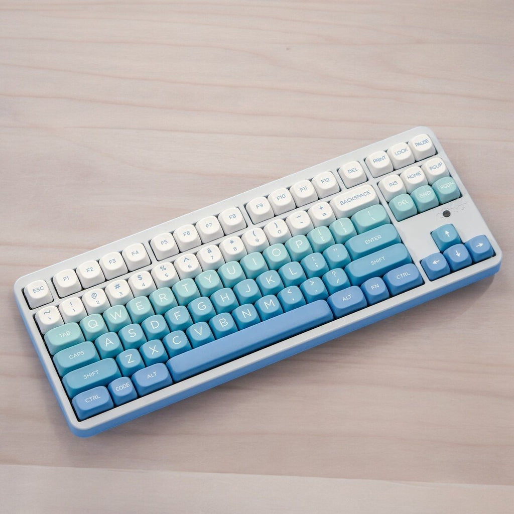 Cute Blue Glacier Ice Theme Gradient Keycap Set