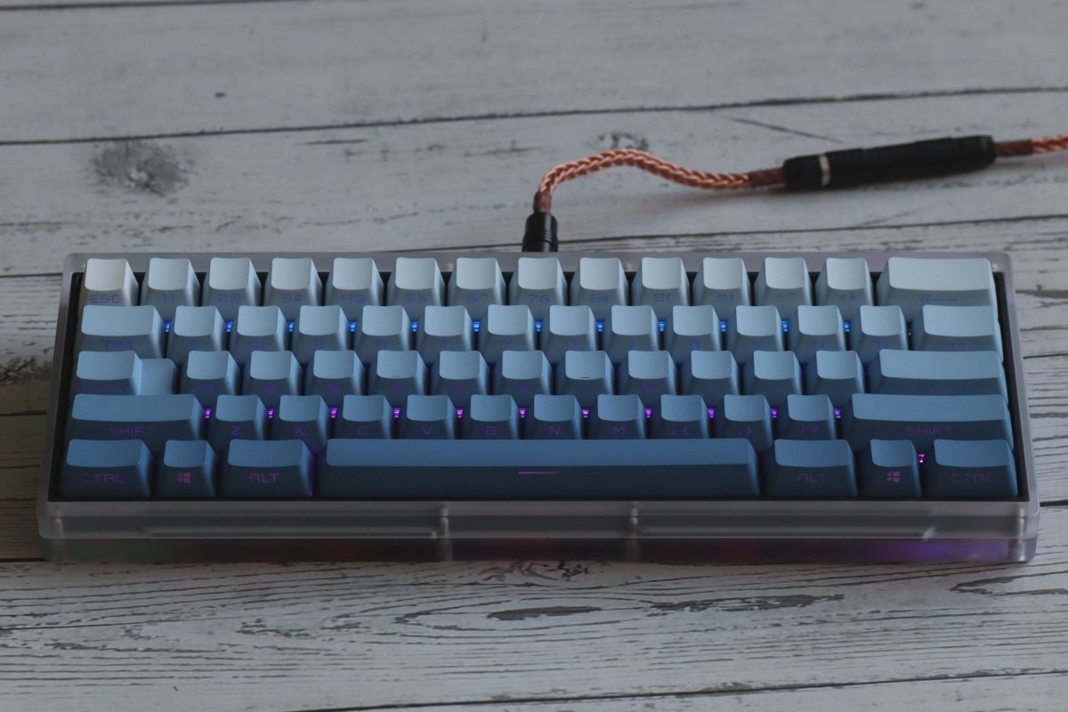 Cute Blue Gradient Backlit Keycap Set
