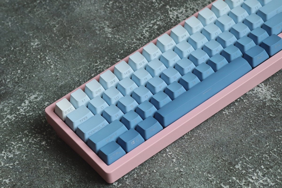 Cute Blue Gradient Backlit Keycap Set