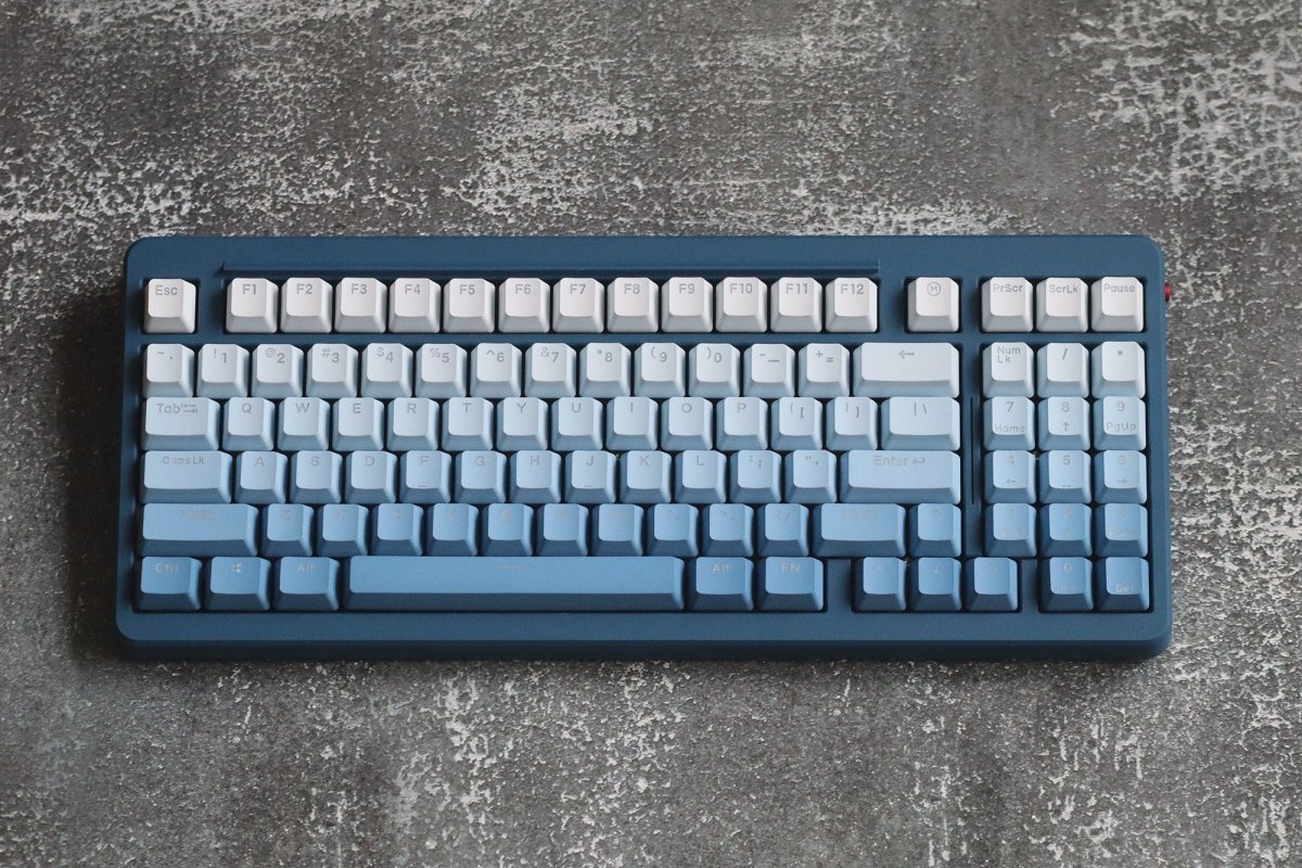 Cute Blue Gradient Backlit Keycap Set