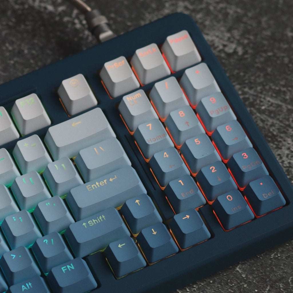 Cute Blue Gradient Backlit Keycap Set