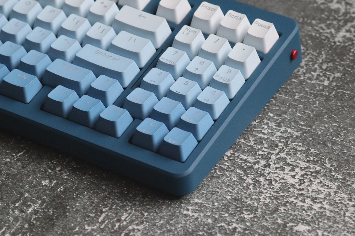 Cute Blue Gradient Backlit Keycap Set